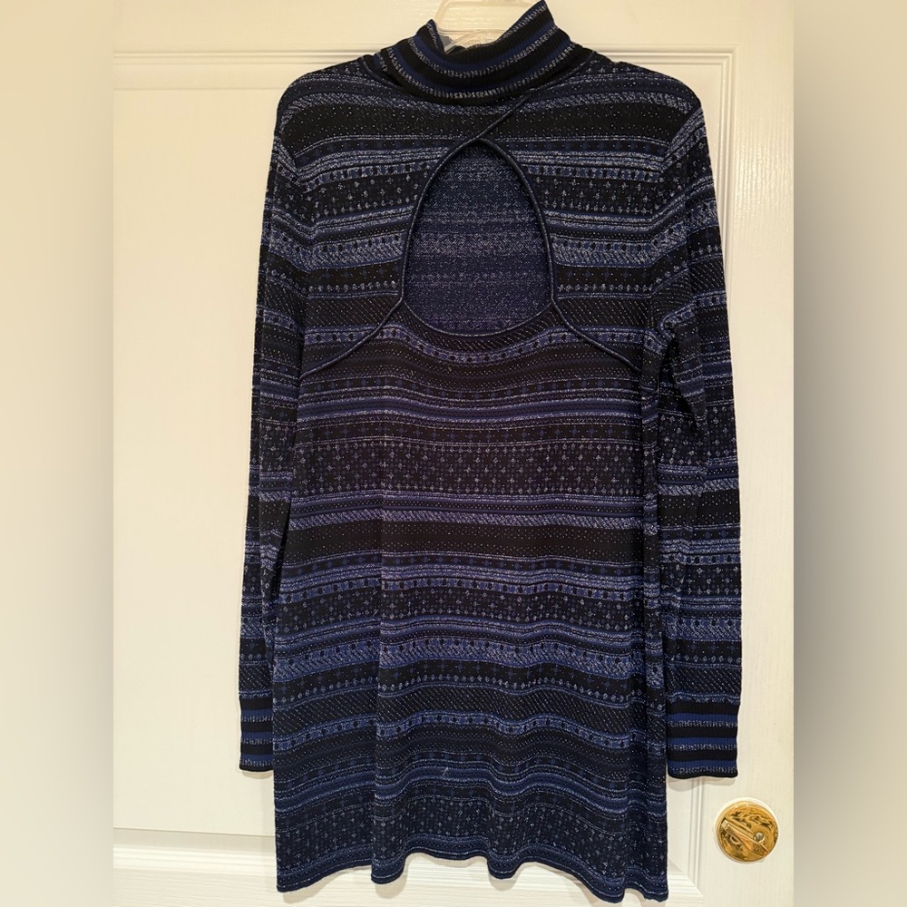 White House Black Market Navy Cowl Turtleneck Sweater